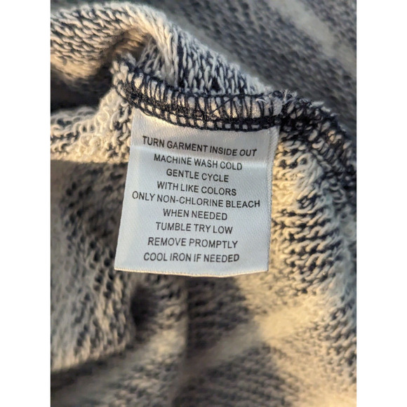 French Laundry Womens 3X Black White Sweater Top striped Pullover Drawstring - Picture 4 of 12